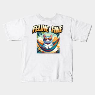 Feline Fine: Cat on Vacation T-shirt Kids T-Shirt